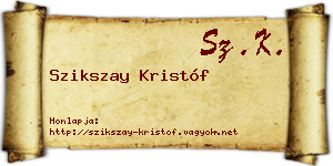 Szikszay Kristóf névjegykártya