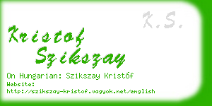 kristof szikszay business card