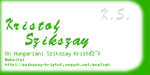 kristof szikszay business card